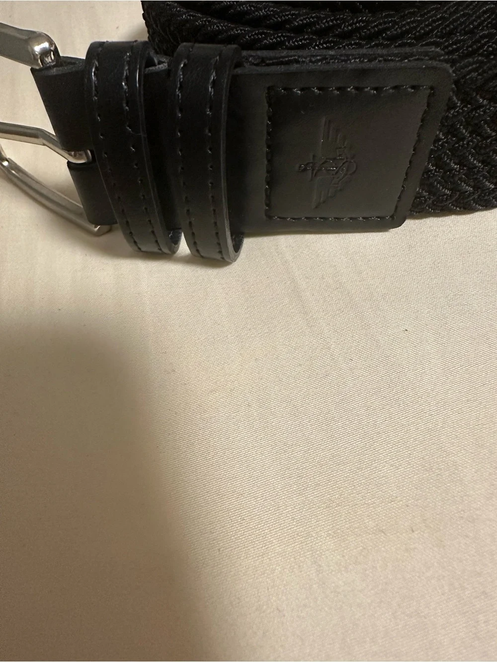 Dockers Black Braided Stretch Belt Silver Buckle Size L(38-40)